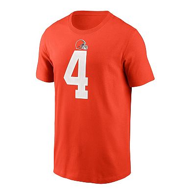 Men's Nike Deshaun Watson Orange Cleveland Browns Player Name & Number T-Shirt