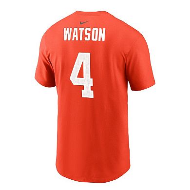 Men's Nike Deshaun Watson Orange Cleveland Browns Player Name & Number T-Shirt