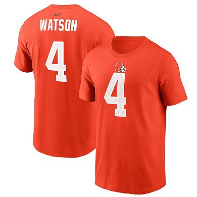 Men's Nike Deshaun Watson Orange Cleveland Browns Player Name & Number T-Shirt