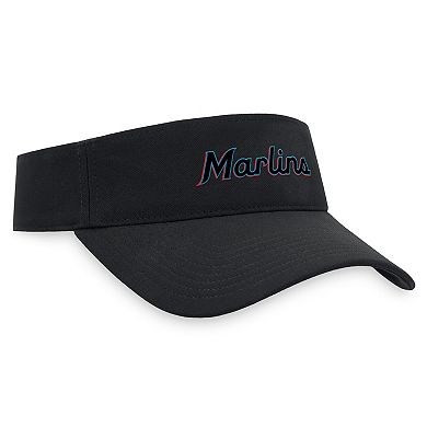Men's Nike Black Miami Marlins Wordmark Performance Adjustable Visor