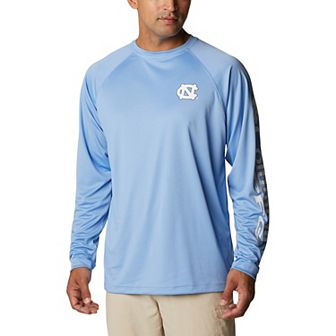 Men's Columbia Carolina Blue North Carolina Tar Heels Terminal Tackle Omni-Shade Raglan Long Sleeve T-Shirt
