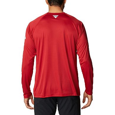 Men's Columbia Cardinal Arkansas Razorbacks Terminal Tackle Omni-Shade Raglan Long Sleeve T-Shirt