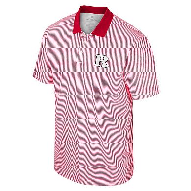 Men's Colosseum White/Scarlet Rutgers Scarlet Knights Print Stripe Polo