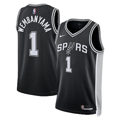 Unisex Nike Victor Wembanyama Black San Antonio Spurs 2023 NBA Draft First Round Pick Swingman Jersey - Icon Edition