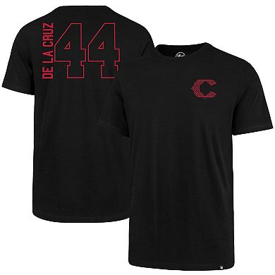 Men's '47 Elly De La Cruz Black Cincinnati Reds Name & Number T-Shirt