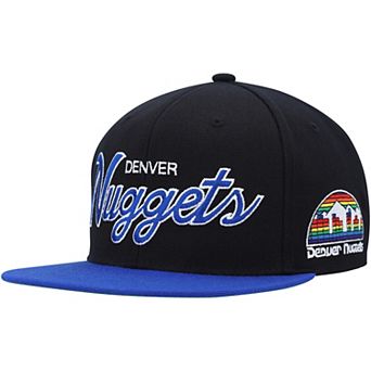 Men's Mitchell & Ness Black Denver Nuggets Hardwood Classics MVP Team Script 2.0 Snapback Hat