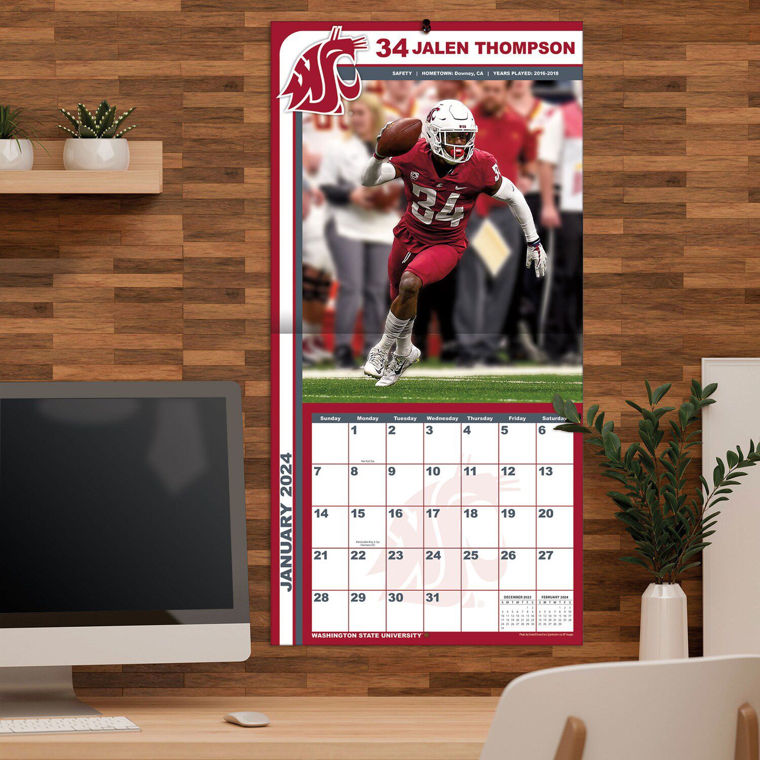 Washington State Cougars 2024 12 X 12 Team Wall Calendar   6542011 ALT4