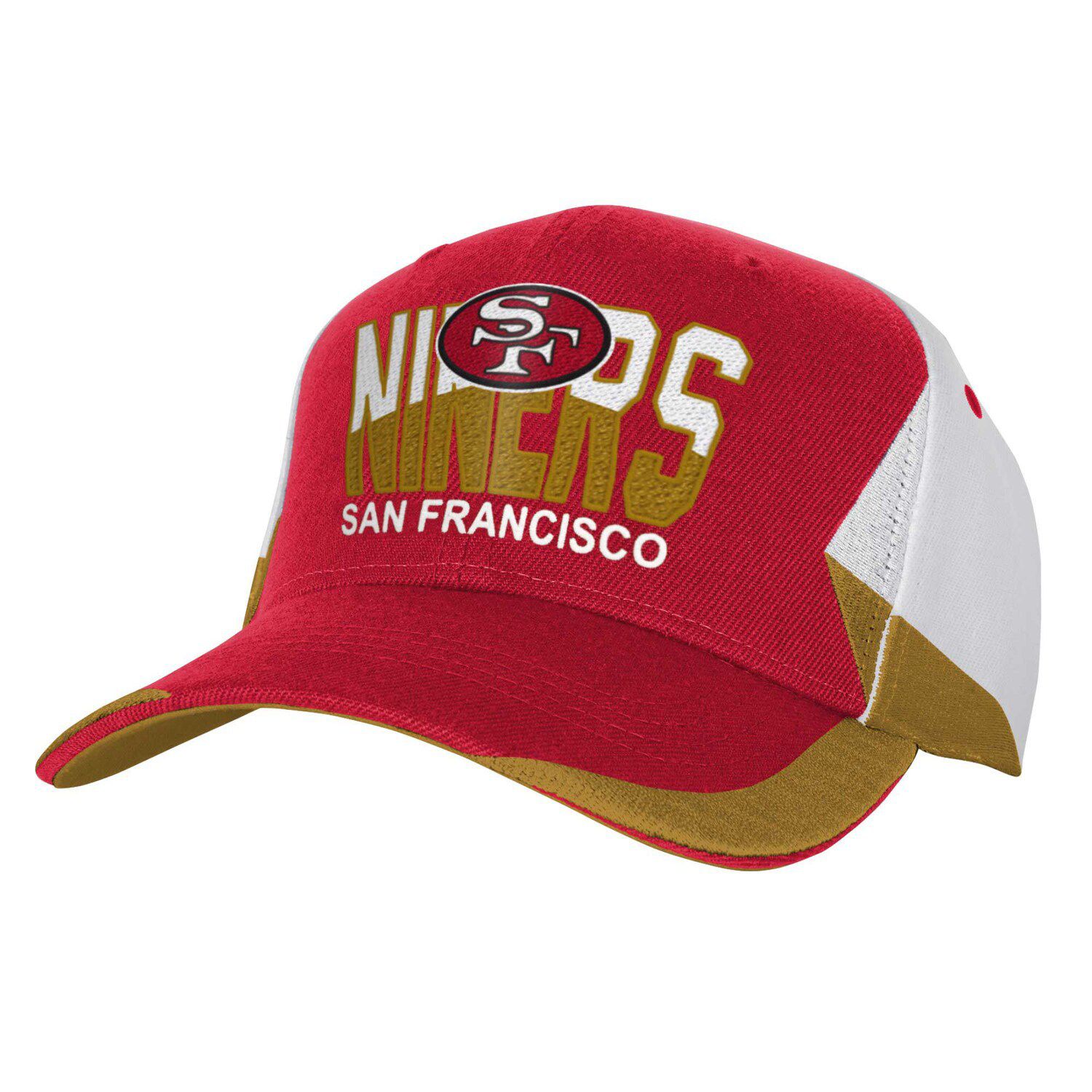 Mitchell & Ness San Francisco 49ers Throwback XL Logo 2T Snapback Hat -  Scarlet/Gold