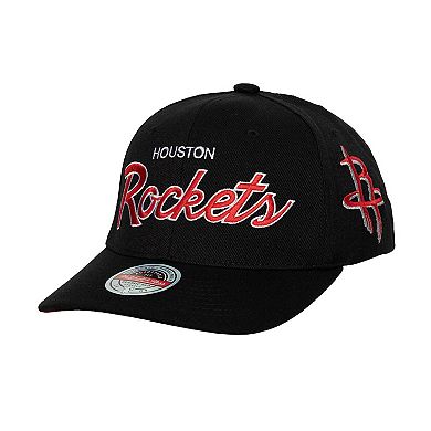 Men's Mitchell & Ness Black Houston Rockets MVP Team Script 2.0 Stretch-Snapback Hat