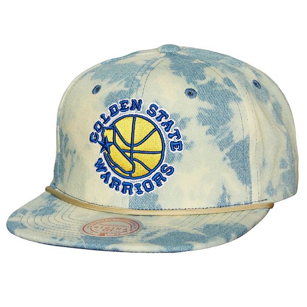 Men's Mitchell & Ness Denim Golden State Warriors Acid Wash Snapback Hat