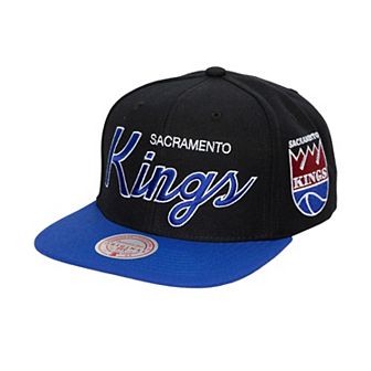 Men's Mitchell & Ness Black Sacramento Kings Hardwood Classics MVP Team Script 2.0 Snapback Hat