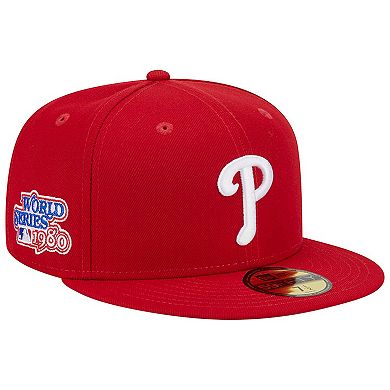 Men's New Era Red Philadelphia Phillies  1980 World Series Team Color 59FIFTY Fitted Hat