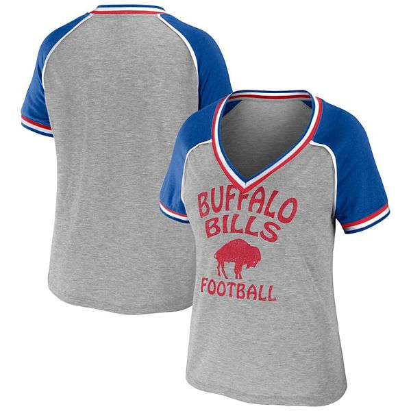 Buffalo Bills Deep V-Neck T-Shirt Women's Casual Short Sleeve Blouse Tops  Gift