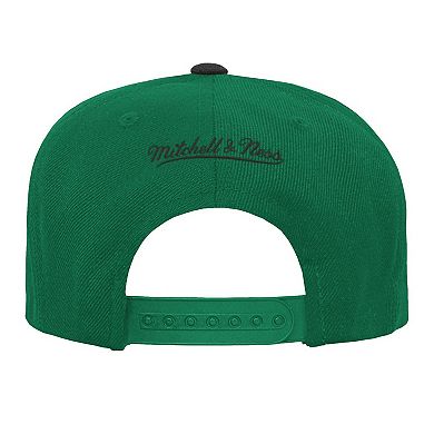 Youth Mitchell & Ness Kelly Green/Black Boston Celtics Two-Tone Snapback Hat