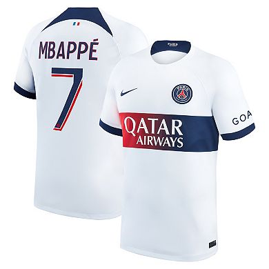 Men's Nike Kylian Mbappe White Paris Saint-Germain 2023/24 Away Stadium Replica Player Jersey
