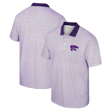 Men's Colosseum White/Purple Kansas State Wildcats Print Stripe Polo