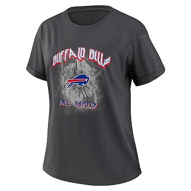 Women's WEAR by Erin Andrews Charcoal Buffalo Bills Boyfriend T-Shirt