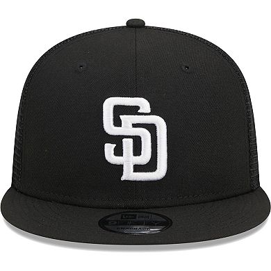 Men's New Era Black San Diego Padres Trucker 9FIFTY Snapback Hat