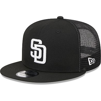 Men's New Era Black San Diego Padres Trucker 9FIFTY Snapback Hat