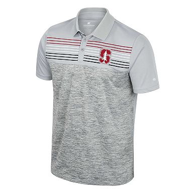 Men's Colosseum Gray Stanford Cardinal Cybernetic Polo