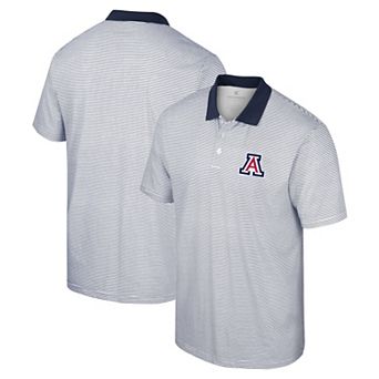 Men's Colosseum White/Navy Arizona Wildcats Print Stripe Polo