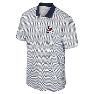 Men's Colosseum White/Navy Arizona Wildcats Print Stripe Polo