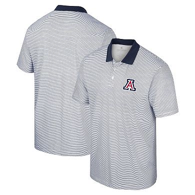 Men's Colosseum White/Navy Arizona Wildcats Print Stripe Polo