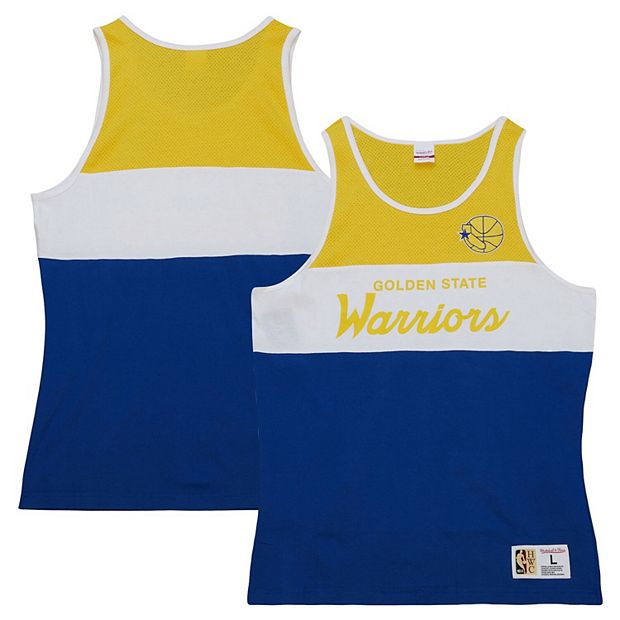 Golden State Warriors Men's Mitchell & Ness Hardwood Classics Mesh Script Jersey Shirt
