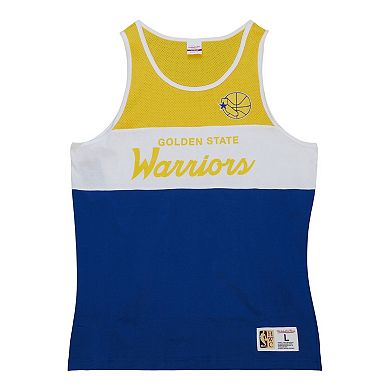 Men's Mitchell & Ness Royal Golden State Warriors Special Script Tank Top