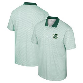 Men's Colosseum White Colorado State Rams Print Stripe Polo