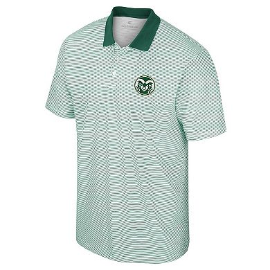 Men's Colosseum White Colorado State Rams Print Stripe Polo
