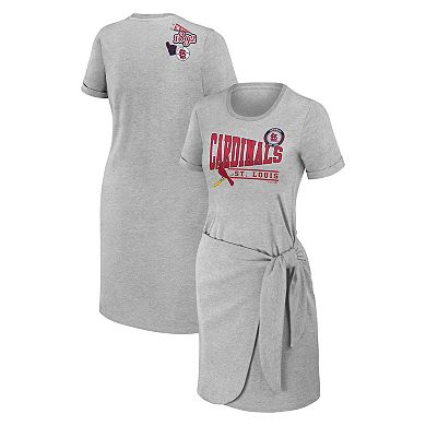 Women's WEAR by Erin Andrews Heather Gray St. Louis Cardinals Knotted T-Shirt Dress