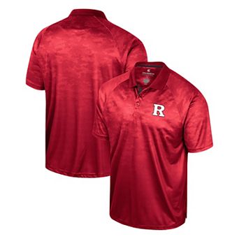 Men's Colosseum Scarlet Rutgers Scarlet Knights Honeycomb Raglan Polo