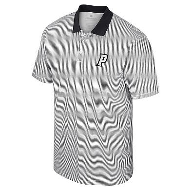 Men's Colosseum White/Black Providence Friars Print Stripe Polo