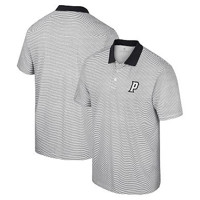 Men's Colosseum White/Black Providence Friars Print Stripe Polo