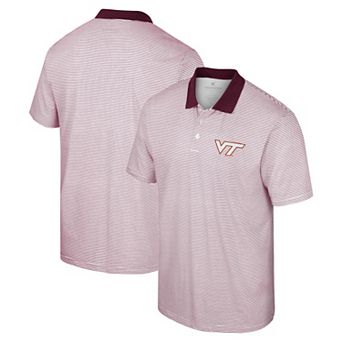 Men's Colosseum White Virginia Tech Hokies Print Stripe Polo