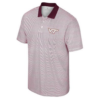 Men's Colosseum White Virginia Tech Hokies Print Stripe Polo