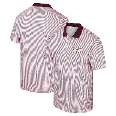 Men's Colosseum White Virginia Tech Hokies Print Stripe Polo