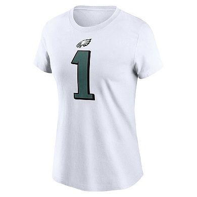 Women's Nike Jalen Hurts White Philadelphia Eagles Player Name & Number T-Shirt
