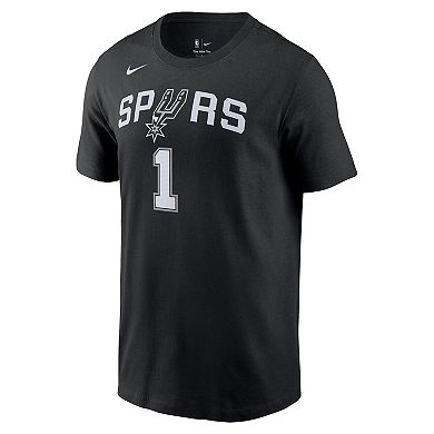 Men's Nike Victor Wembanyama Black San Antonio Spurs 2023 NBA Draft First Round Pick Name & Number T-Shirt