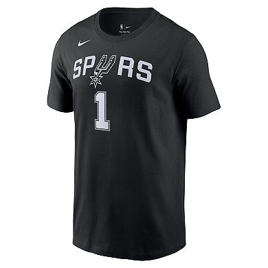 Men's Nike Victor Wembanyama Black San Antonio Spurs Icon 2022/23 Name & Number T-Shirt