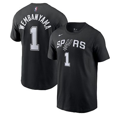 Men's Nike Victor Wembanyama Black San Antonio Spurs 2023 NBA Draft First Round Pick Name & Number T-Shirt