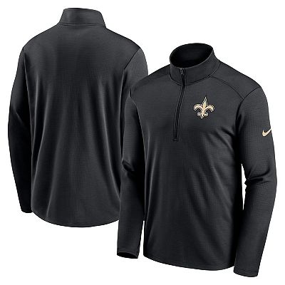 Men s Nike Black New Orleans Saints Logo Pacer Performance Half Zip Jacket