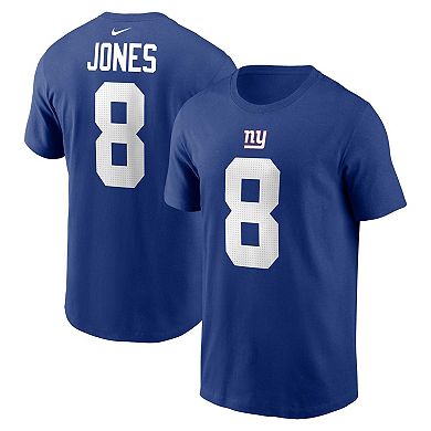 Men's Nike Daniel Jones Royal New York Giants Player Name & Number T-Shirt