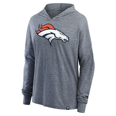 Women's Fanatics Branded Heather Gray Denver Broncos Cozy Primary Pullover Hoodie