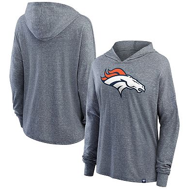 Women's Fanatics Branded Heather Gray Denver Broncos Cozy Primary Pullover Hoodie