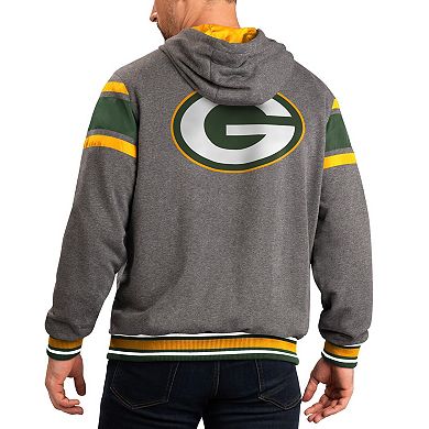 Men's G-III Sports by Carl Banks Green/Gray Green Bay Packers Extreme Full Back Reversible Hoodie Full-Zip Jacket