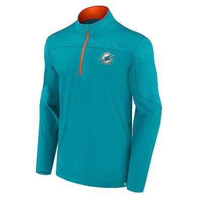 Men's Fanatics Branded Aqua Miami Dolphins Defender Half-Zip Top