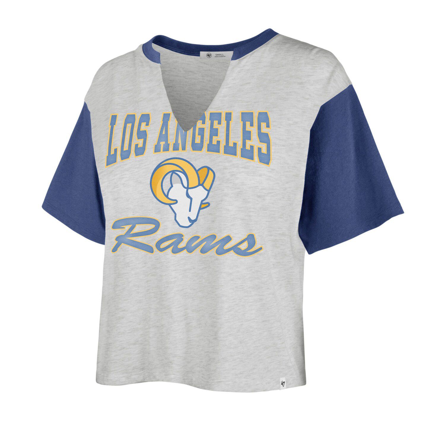 FOCO Los Angeles Rams NFL Womens Solid Big Logo Crop Top