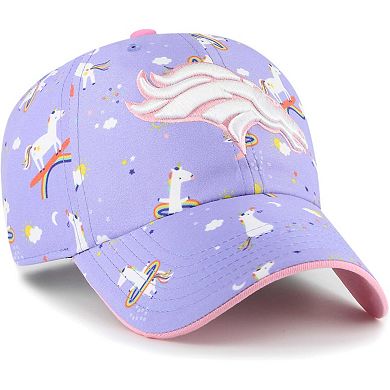 Girls Preschool '47 Lavender Denver Broncos Unicorn Clean Up Adjustable Hat